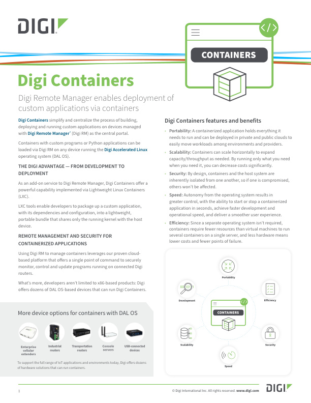 Digi Containers 数据表