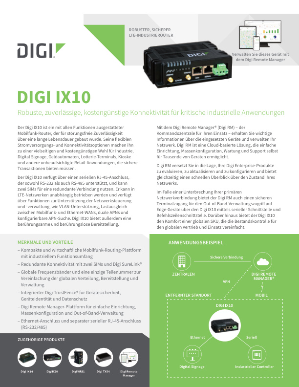 Digi IX10 Datenblatt (Deutsch)